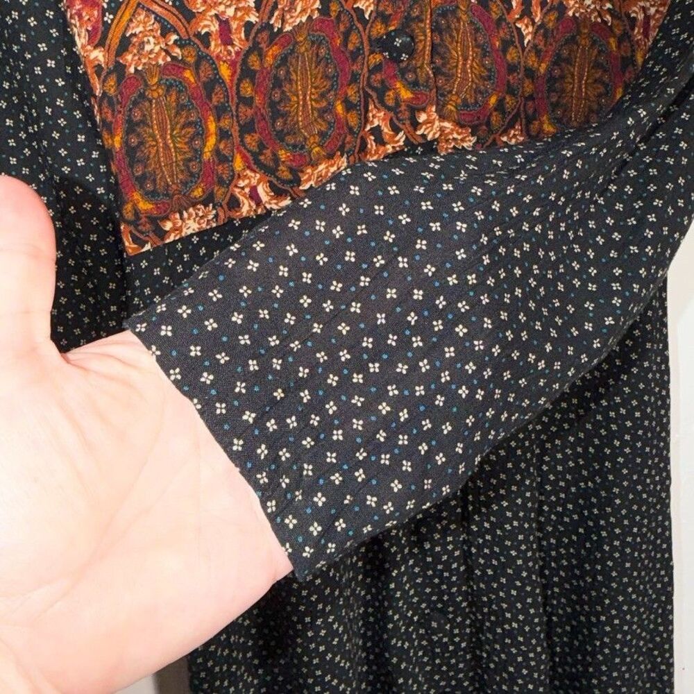 Vintage 90s Maxi Dress Size 4 Boho Paisley Floral Grunge E.D. Michaels Petite - Picture 6 of 12